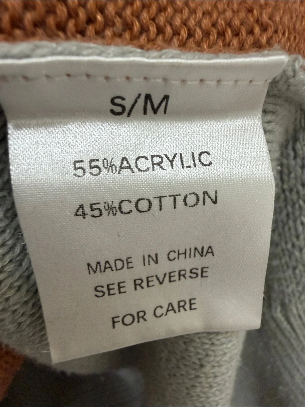 Wishlist Colorblock Crewneck Sweater in Rust, Light Gray, and Cream